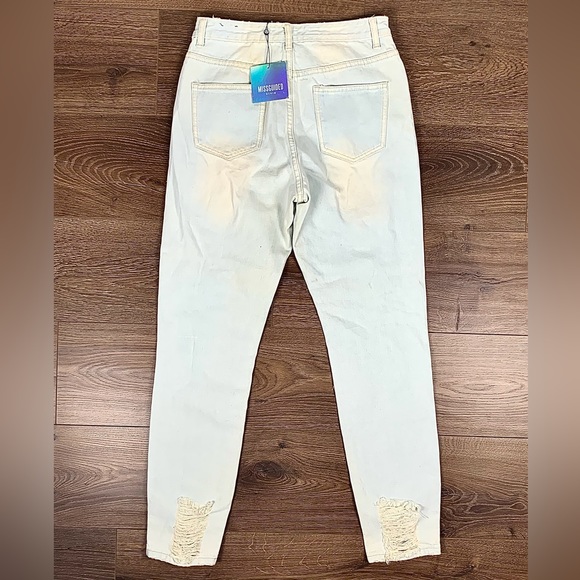 Women’s NEW Missguided Ripped/Shredded Denim High Waist Boyfriend Jeans, 6 - NWT - Picture 11 of 11